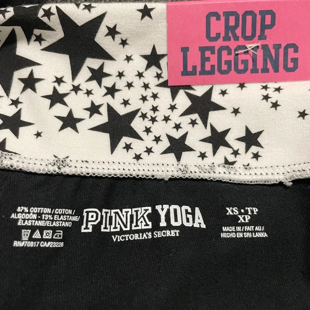 Victorias Secret PINK Foldover Capri Leggings Black White NWT Y2K Stars‎ XS 2012
